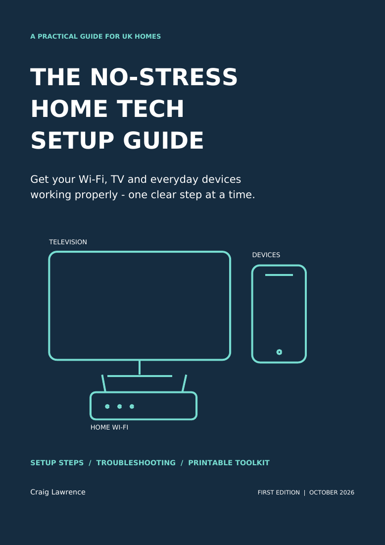 Cover of The No-Stress Home Tech Setup Guide by Craig Lawrence